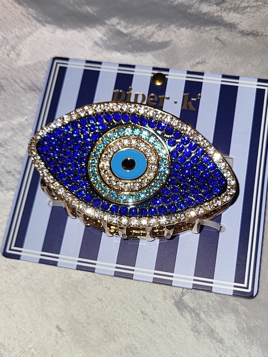 Piper K Accessories - Piper K Gold Tone Blue Crystal Evil Eye Hair Clip Li M